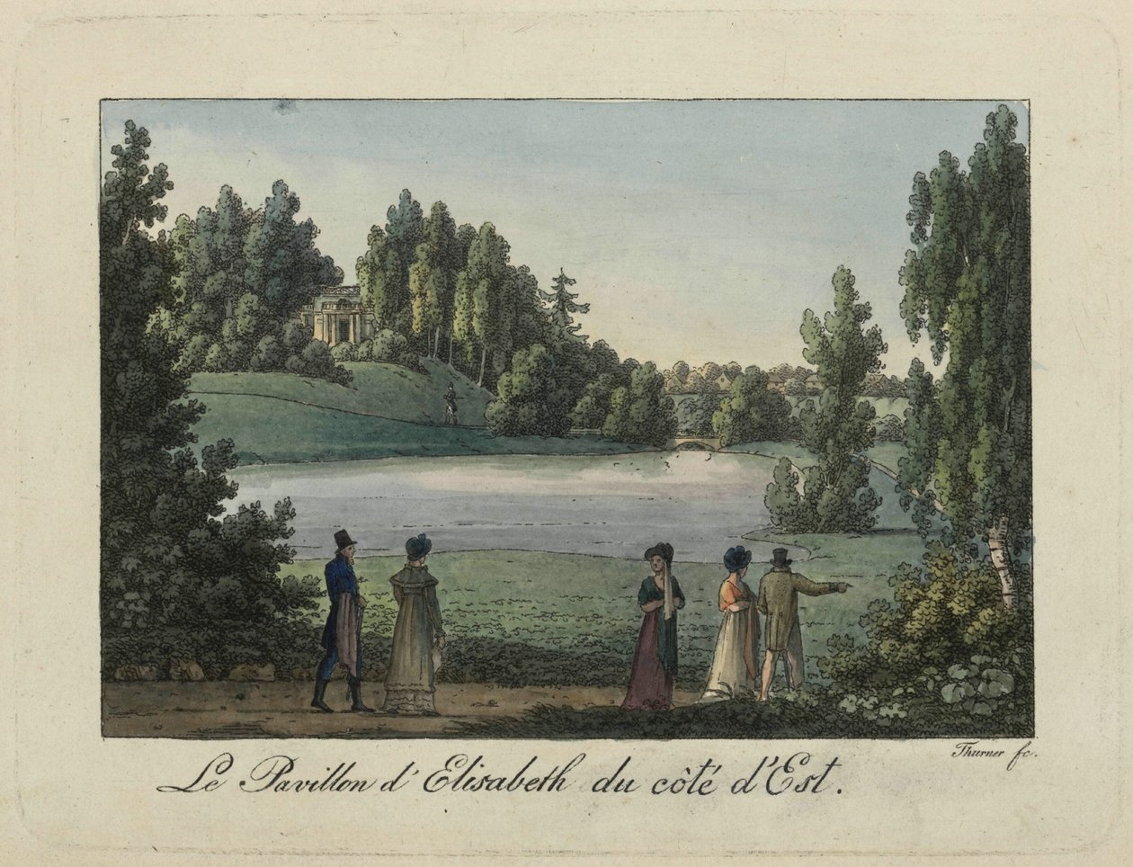 Elizabeth-paviljongen i Pavlovsk-parken, 1810-tallet. av Thurner