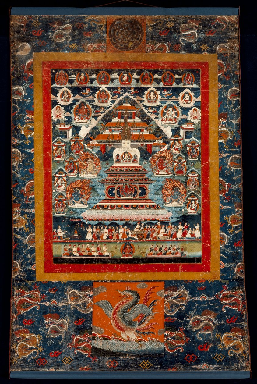 Comemoration Thangka for Bhimaratha Rite, 1850-75 (Mineralpigmenter på bomullsklut) av Tibetan School