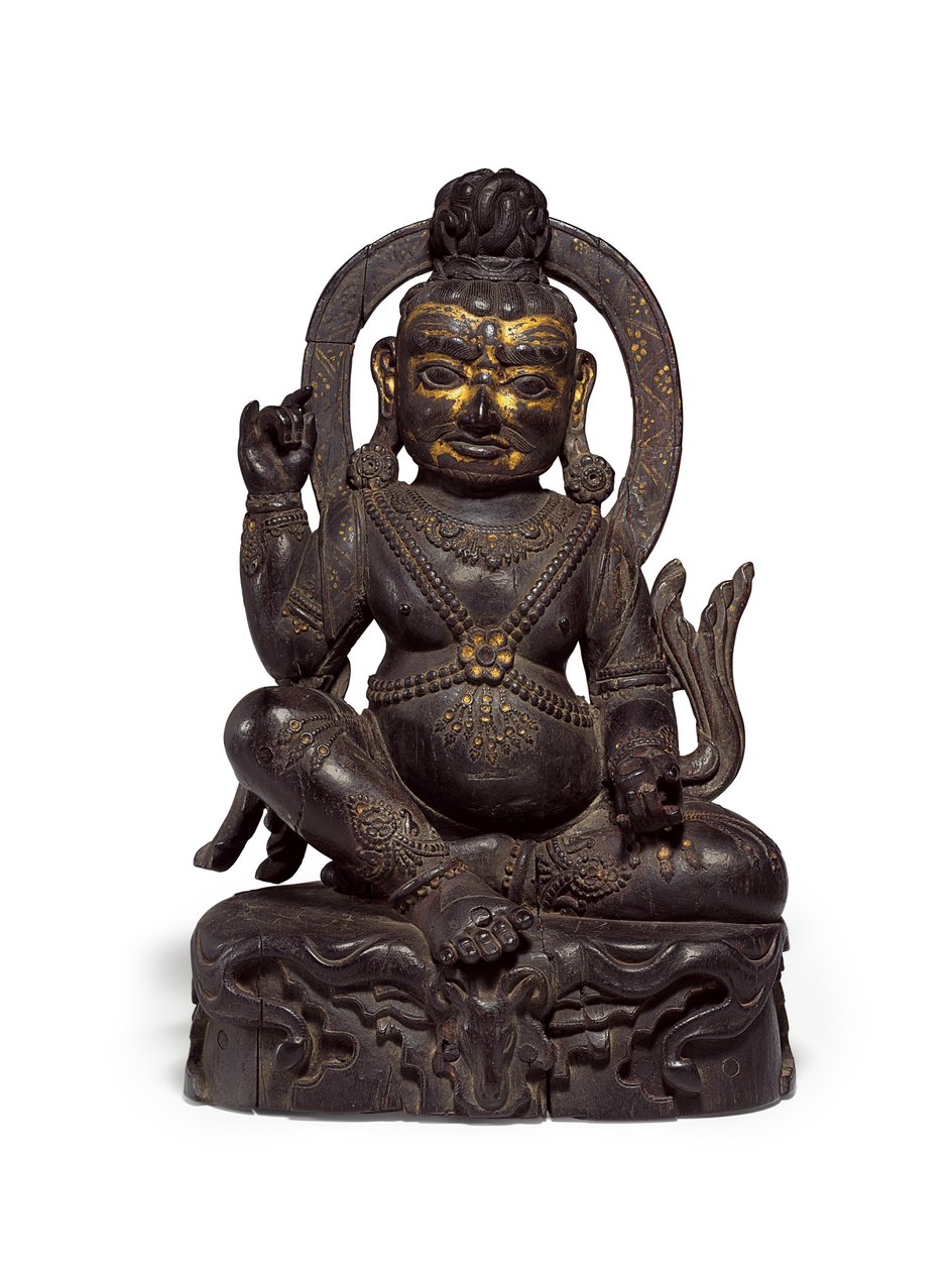 Figur av Mahasiddha (forgylt zitan) av Tibetan School