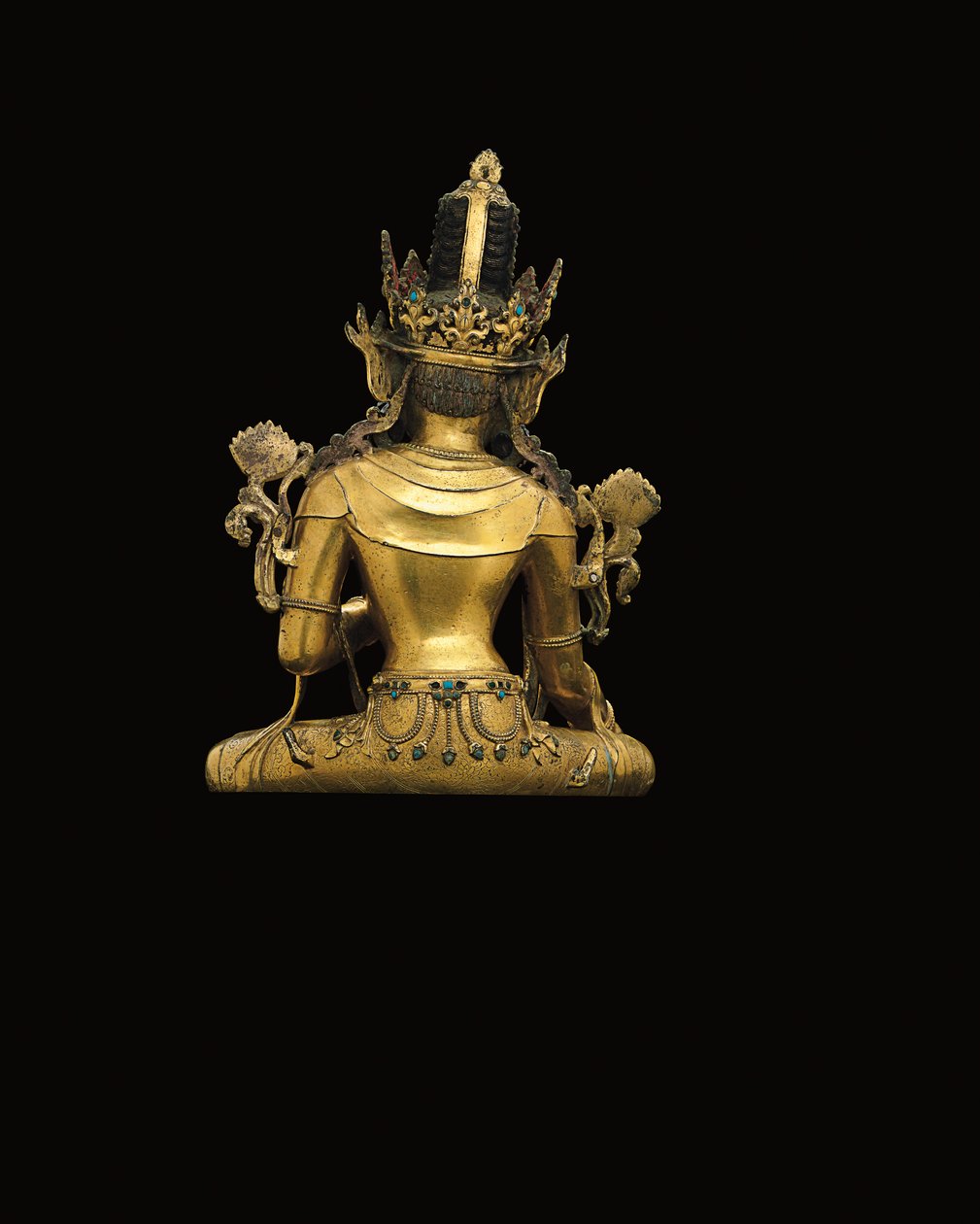 Keiserfigur av Avalokiteshvara (se også 474250 til 474254) (forgylt bronse) av Tibetan School
