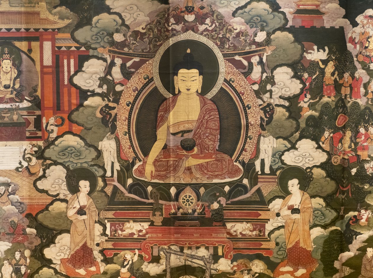Scener av livet til Buddha Shakyamuni av Tibetan School
