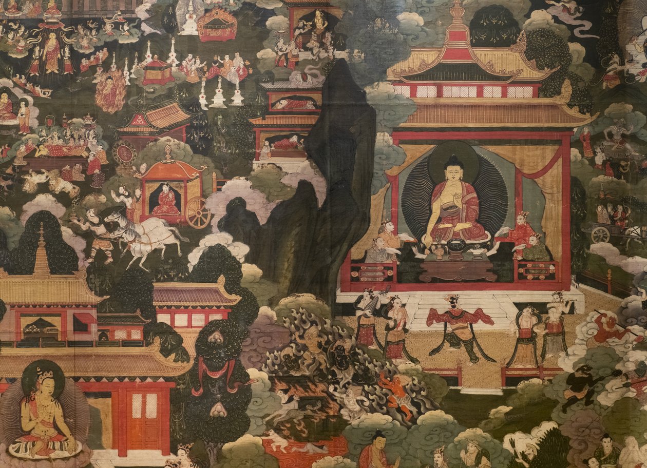 Scener av livet til Buddha Shakyamuni av Tibetan School