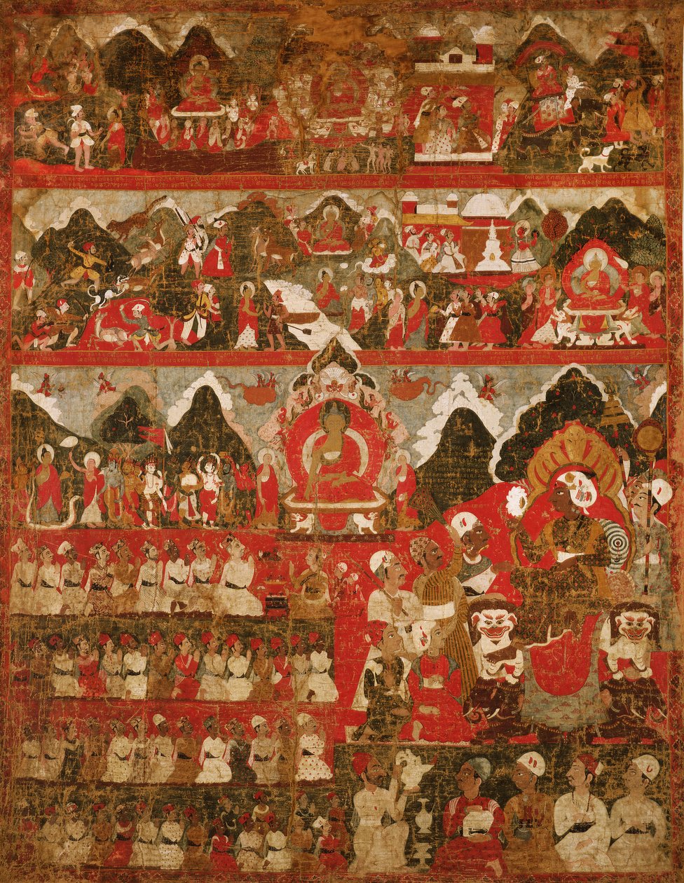 Thanka (malt silke) av Tibetan School