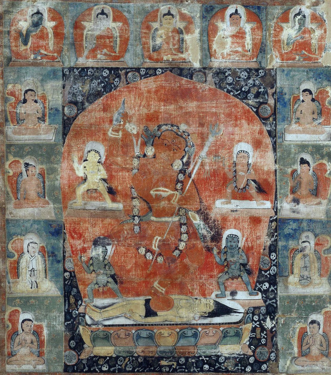Tibetansk kultur: Sanwara Mandal (Detaljer). thankka av Tibetan School