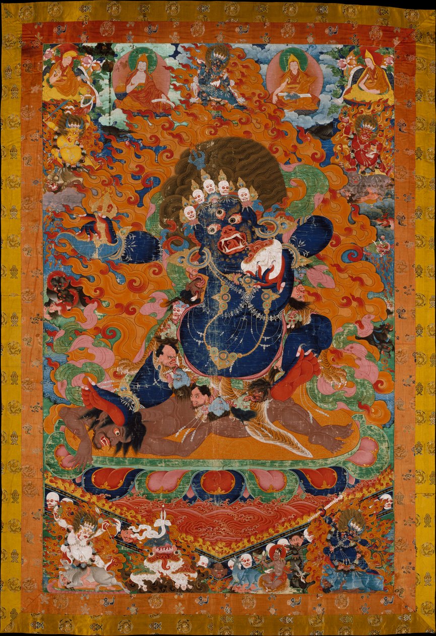 Yamantaka, Destroyer of the God of Death, ca. 1700-30 av Tibetan School