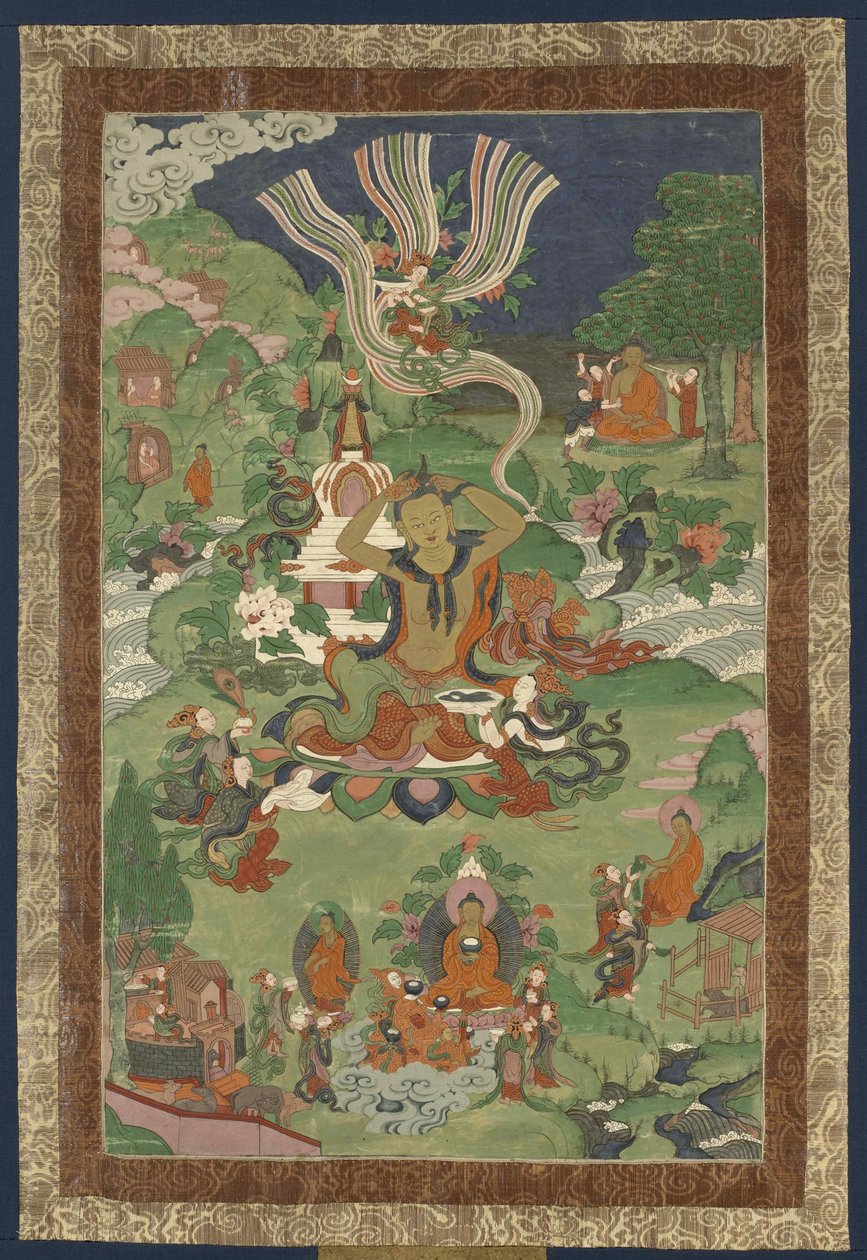 Thangka med scener fra Buddhas liv, andre halvdel av 1800-tallet. av Tibetan culture.