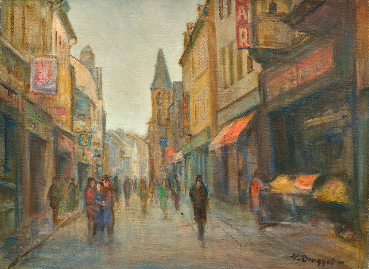 Gate i regnet (Paris) av Tibor Dengyel