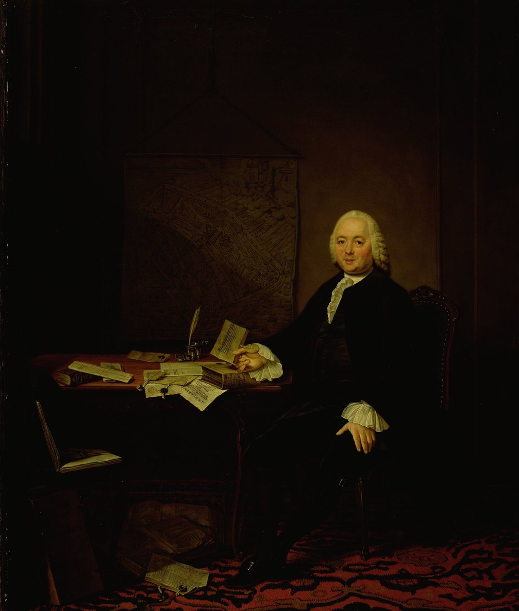 Portrett av Jan Wagenaar, byhistoriker i Amsterdam av Tibout Regters