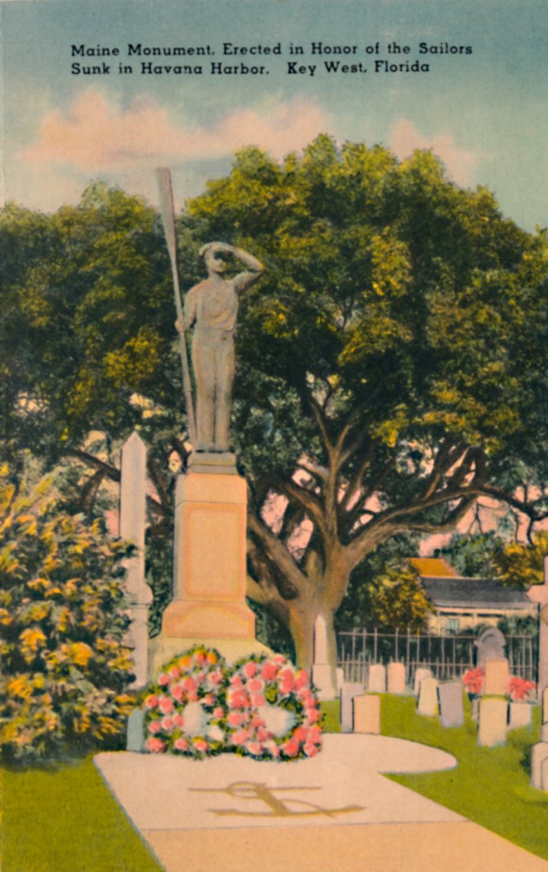 Maine-monument, til ære for sjømenn senket i Havana havn. Key West, Florida
