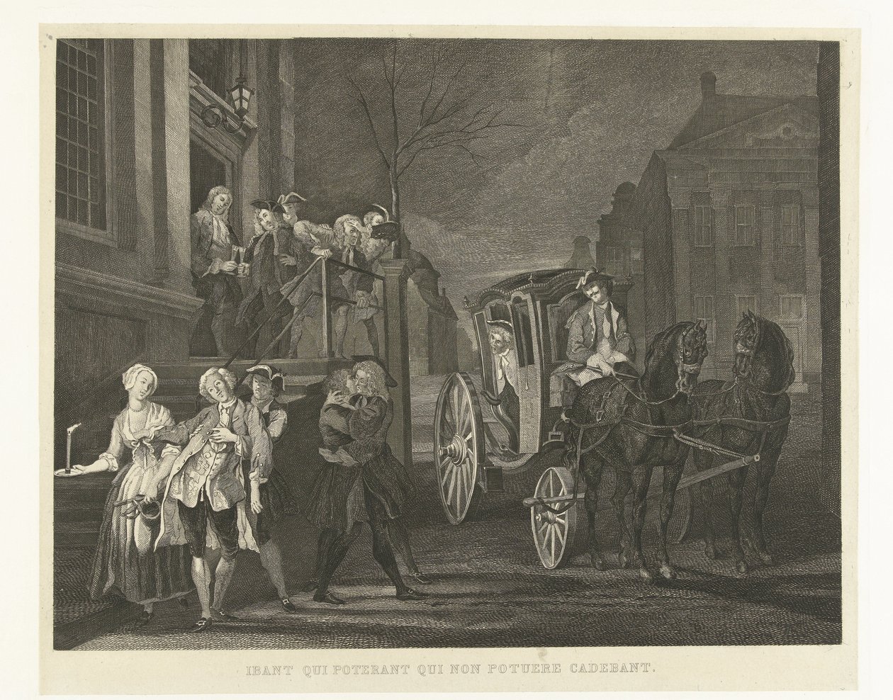 De som kunne gå gikk igjen til fots, de som ikke lenger kunne falt Ibant qui poterant qui non potuere cadebant (tittel på objekt) Nelri til Cornelis Troost (serietittel) av Tieleman Cato Bruining