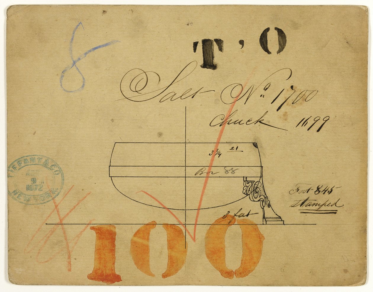 Design for saltskål nr. 1700 av Tiffany and Company