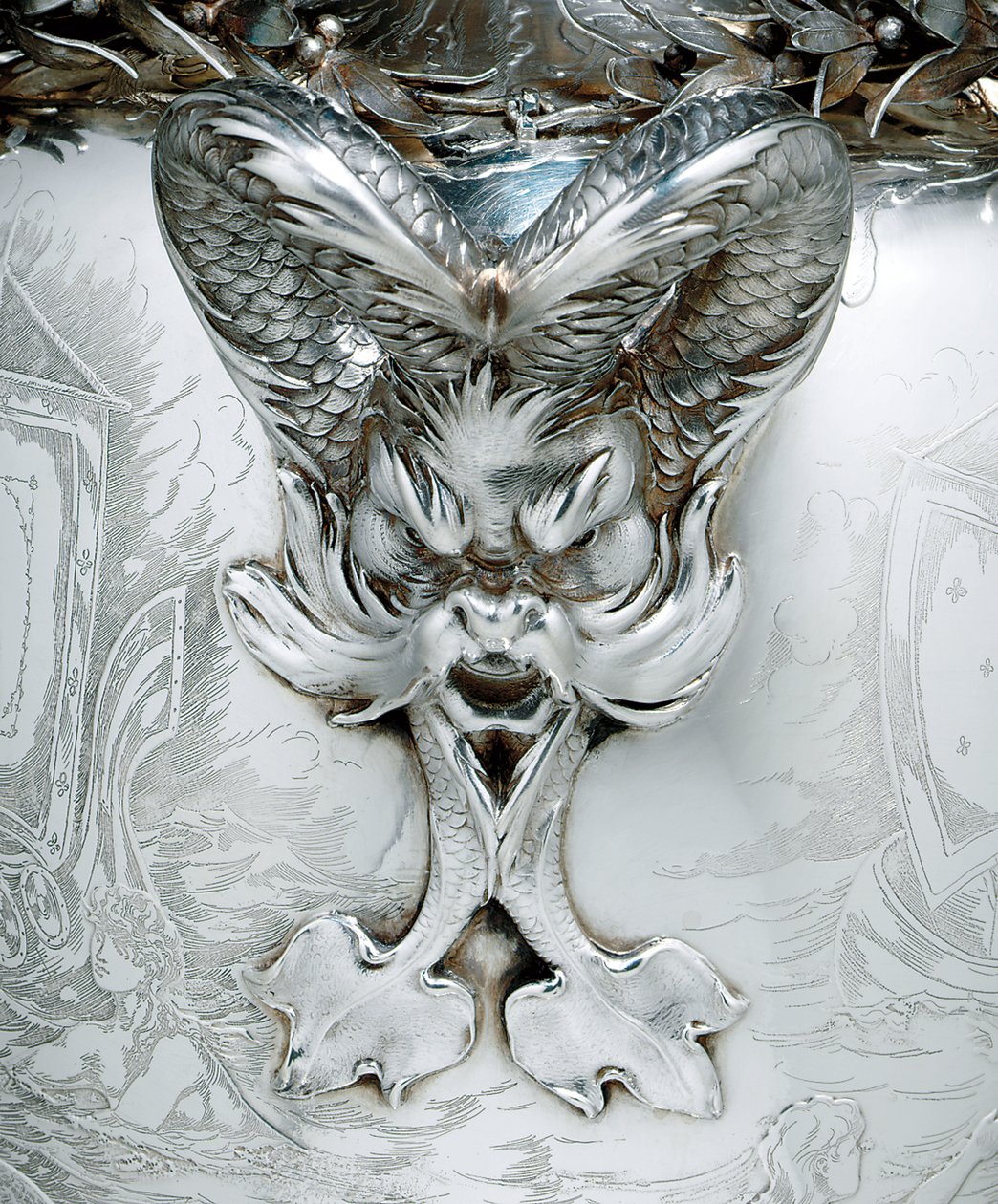 Detalj av et seilingstrofé av Tiffany and Company