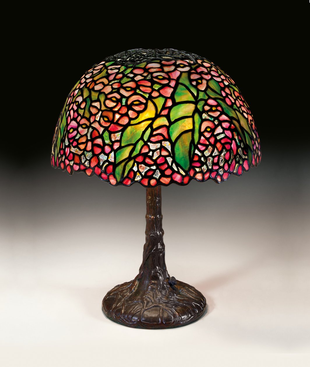 Pony Begonia bordlampe, ca. 1910 (blyglass og bronse) av Tiffany and Company