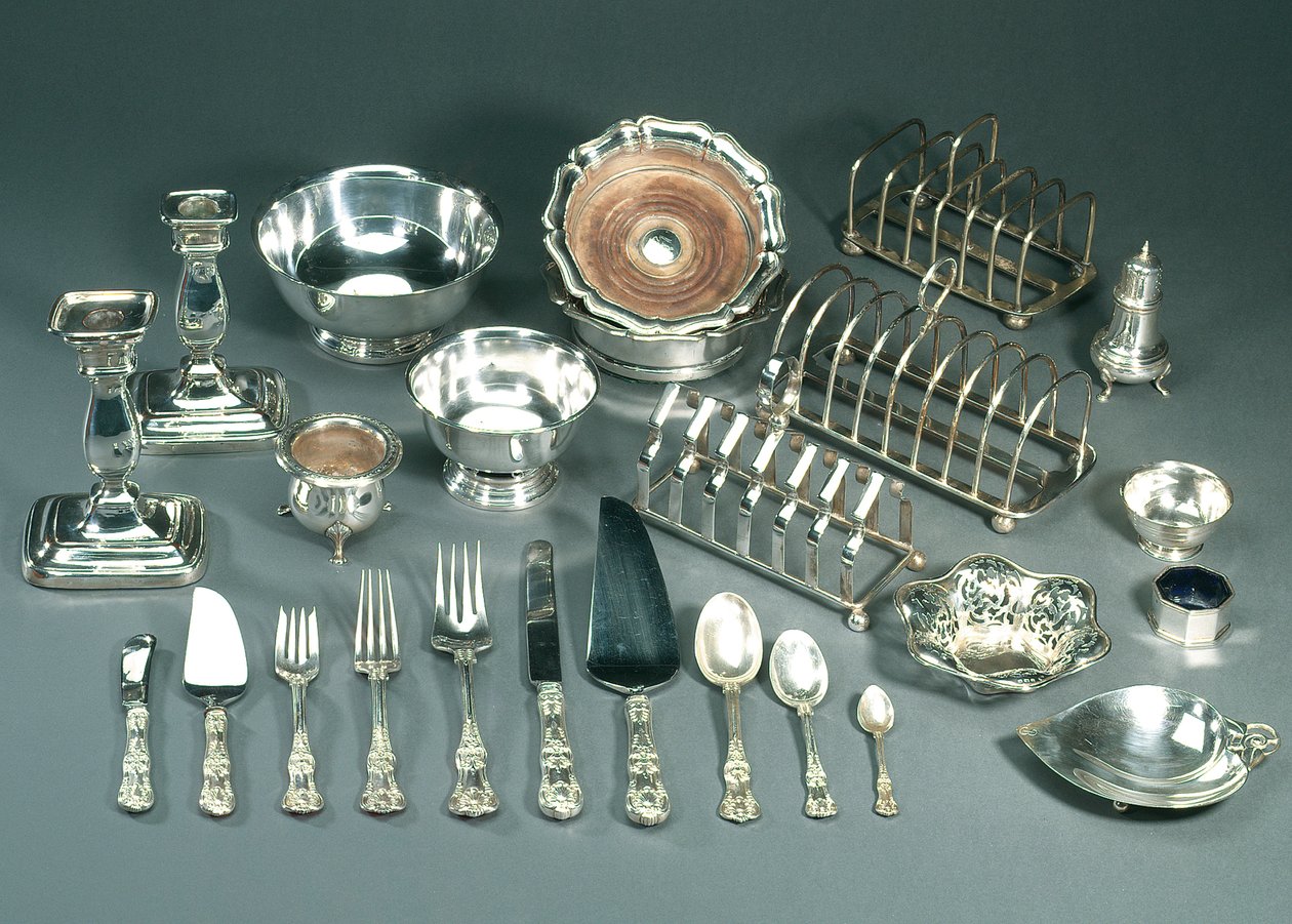 Bordservering, sent på 1800-tallet (sølv) av Tiffany and Company