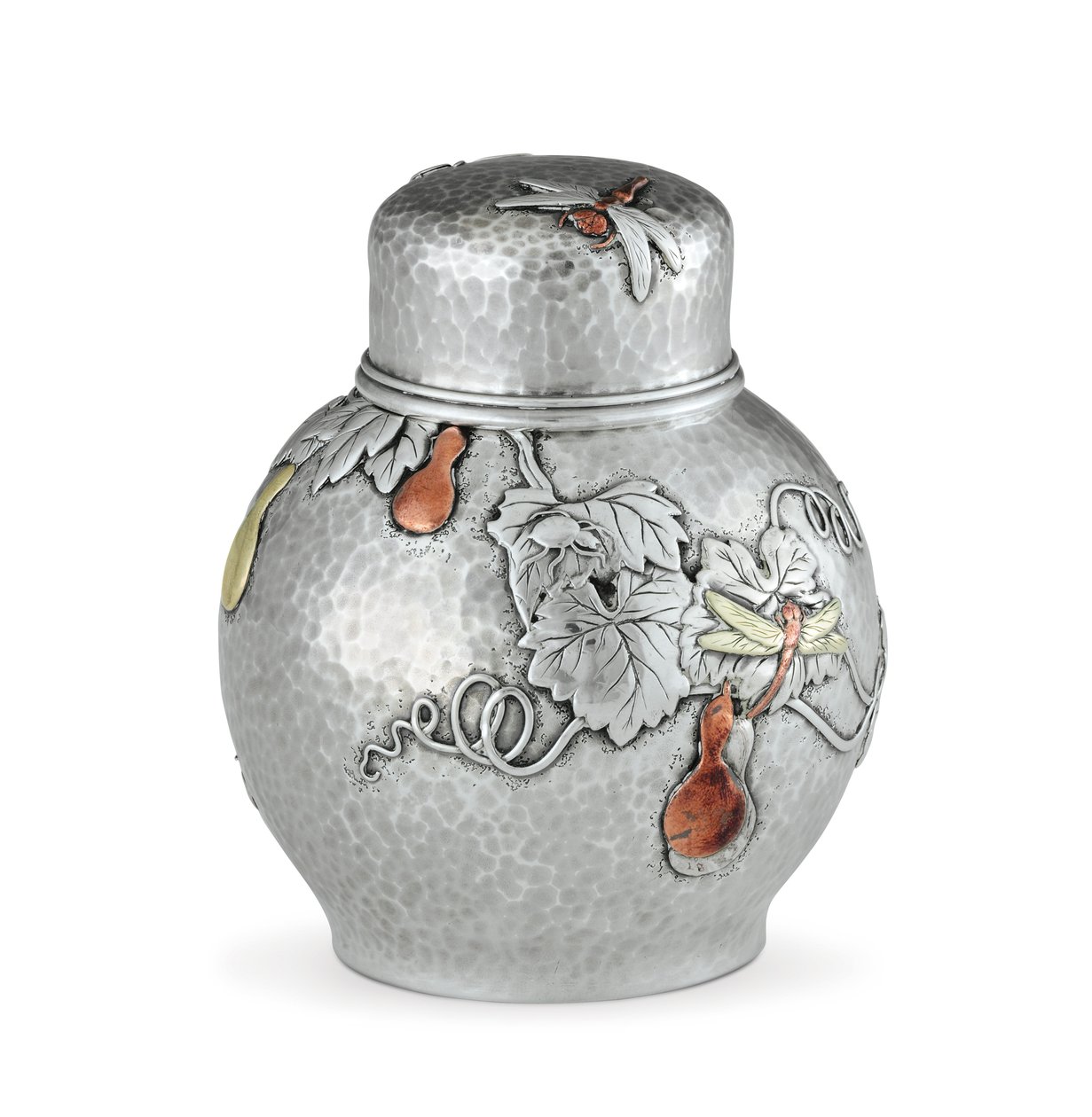 Tea caddy, ca. 1880 (sølv og blandet metall) (se også 703374) av Tiffany and Company