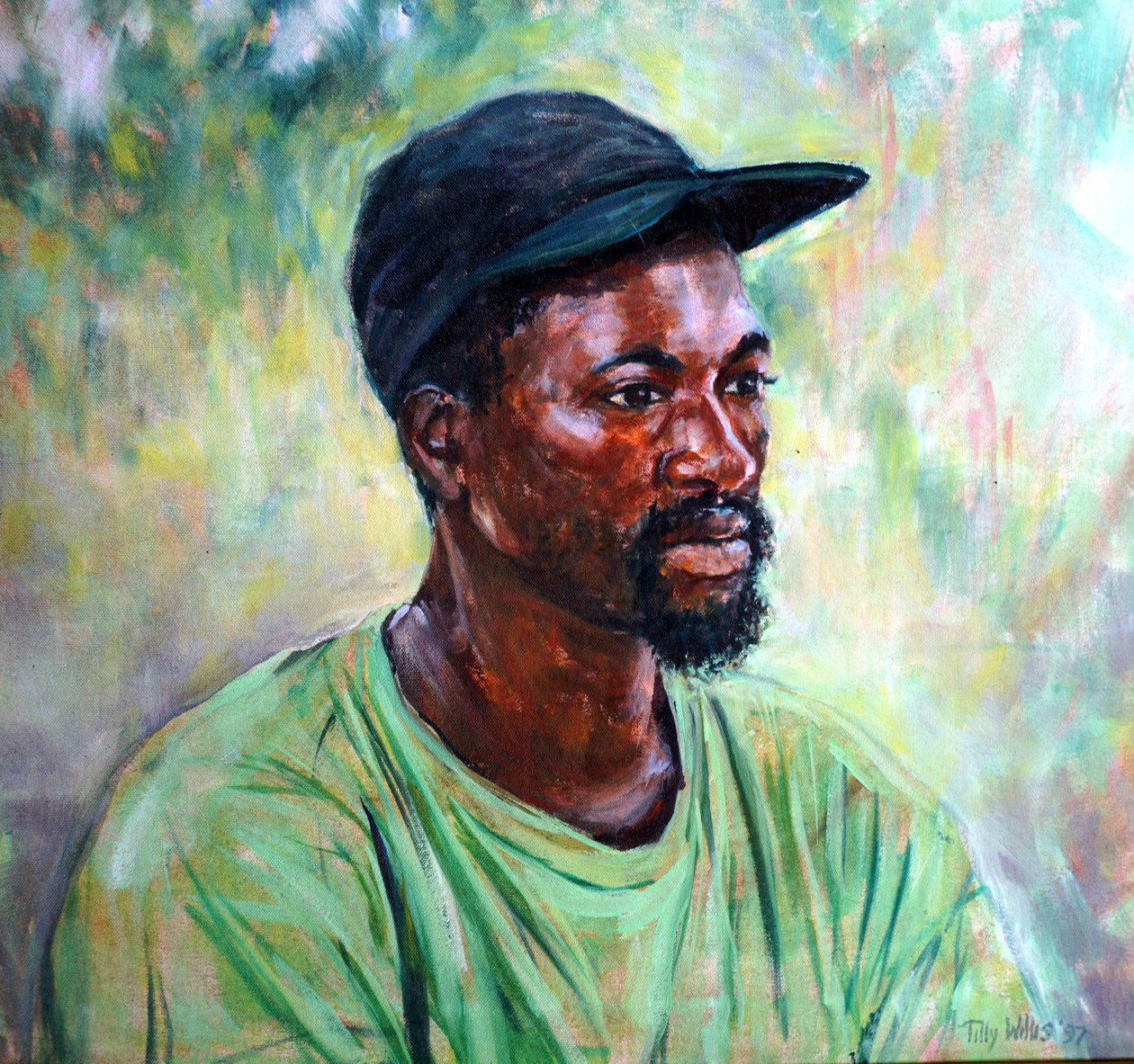 African Man, 1996 olje på lerret av Tilly Willis