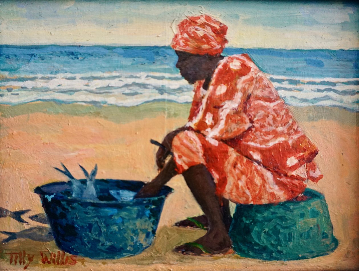 Fisher Woman 2020 (olje) av Tilly Willis