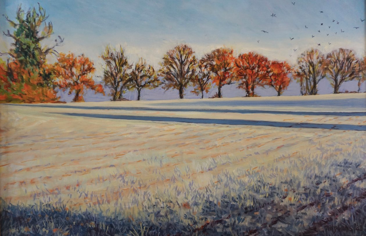 Frost på marken, 2024 (olje på plate) av Tilly Willis