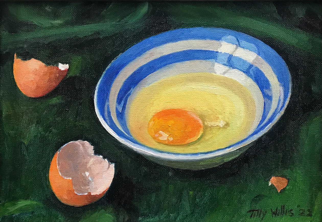 Somerset Egg, 2022 (olje om bord) av Tilly Willis