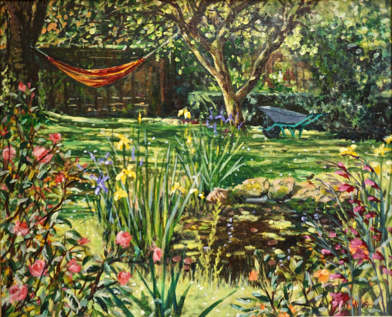Summer Pond 2021 (olje) av Tilly Willis