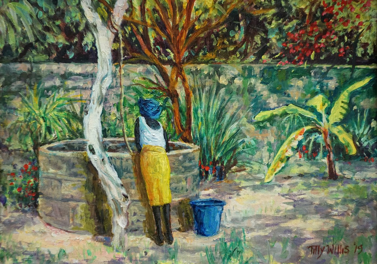 The Blue Bucket 2019 (olje) av Tilly Willis