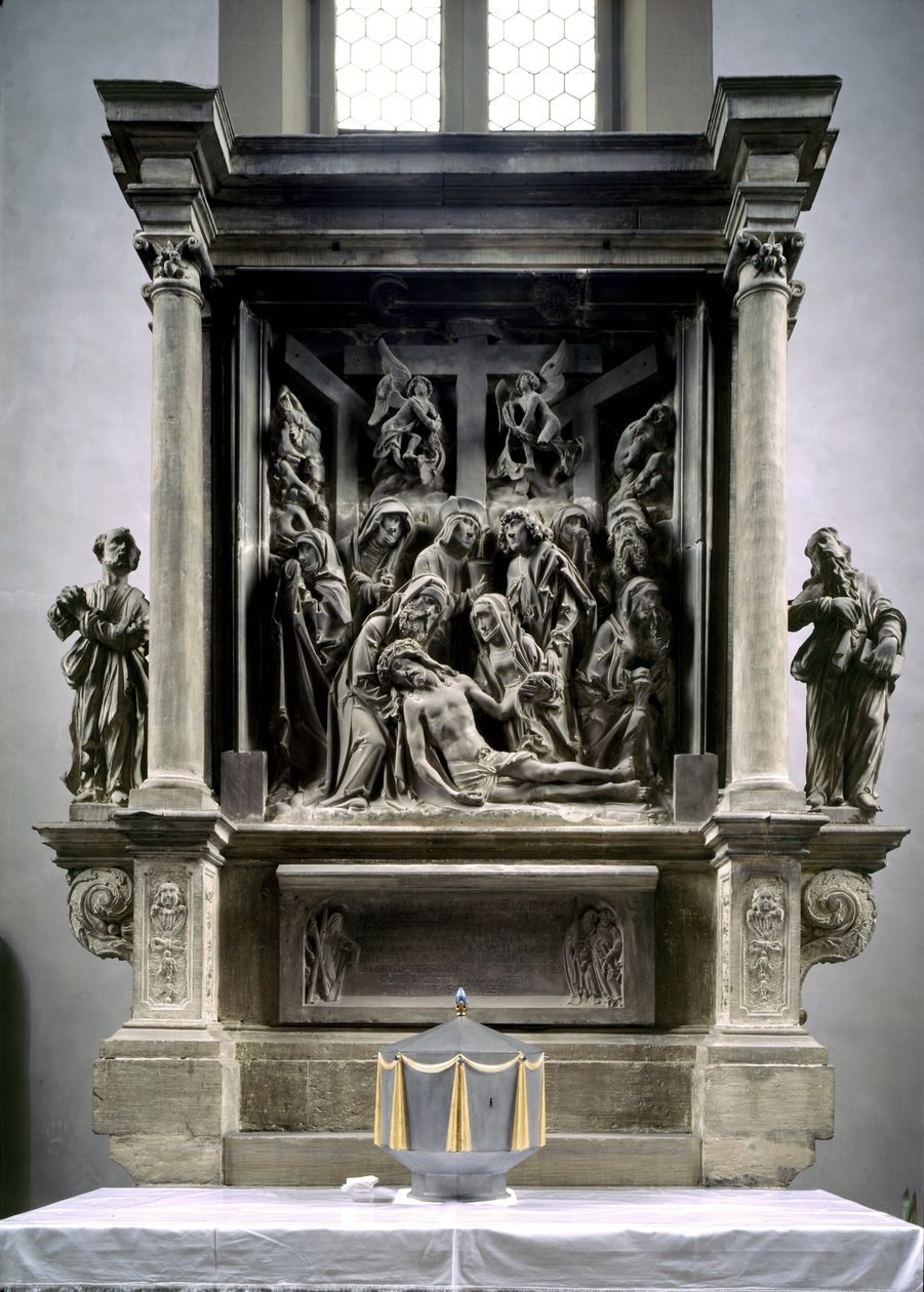 Altertavle som viser Kristi klagesang, ca. 1526 av Tilman Riemenschneider