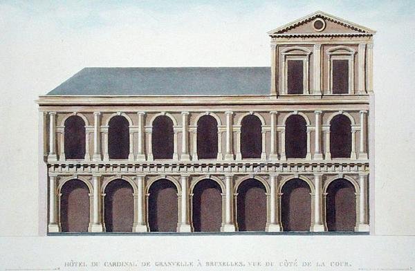 Sidevisning av residensen til kardinal de Granvelle (1517-86), Brussel, fra 