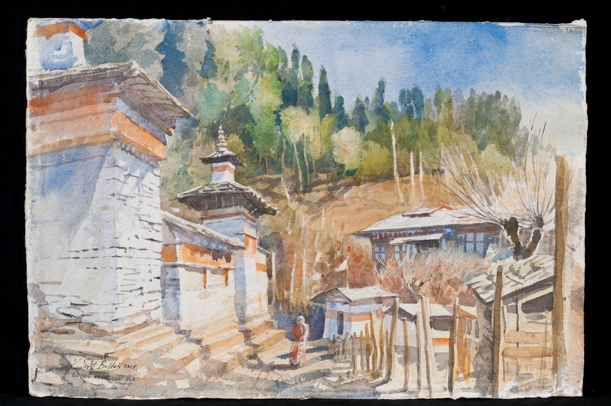 Ogayen Choling bønnemur, Bhutan, 2018 av Tim Scott Bolton