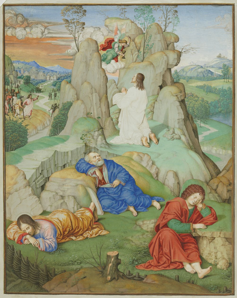Full Page Miniature: The Agony in the Garden, 1490-1500. av Timoteo Viti