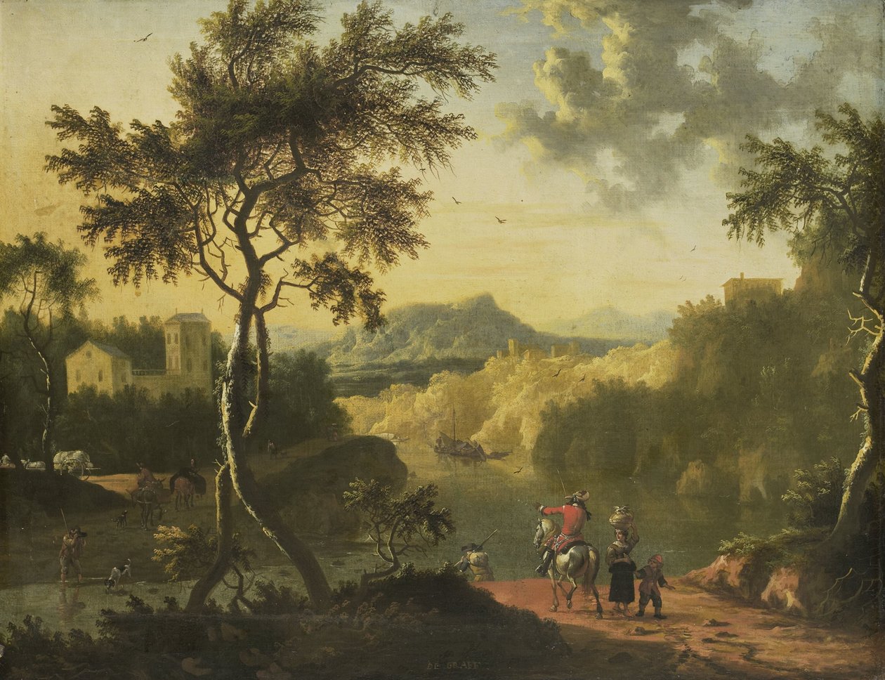Italiensk landskap av Timotheus de Graef (attributed to)