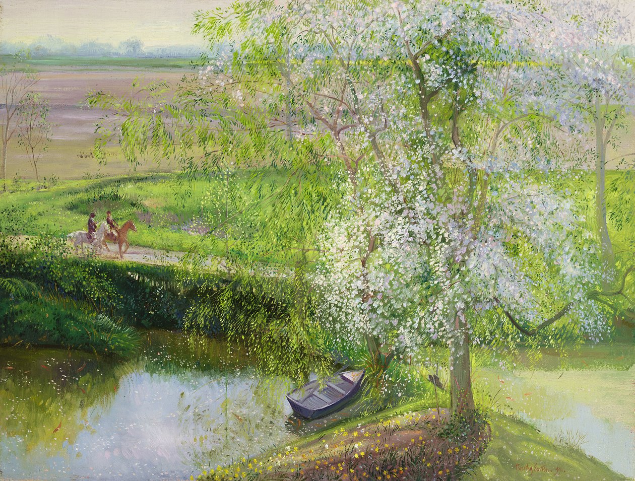 Blomstrende epletre og pil, 1991 av Timothy Easton