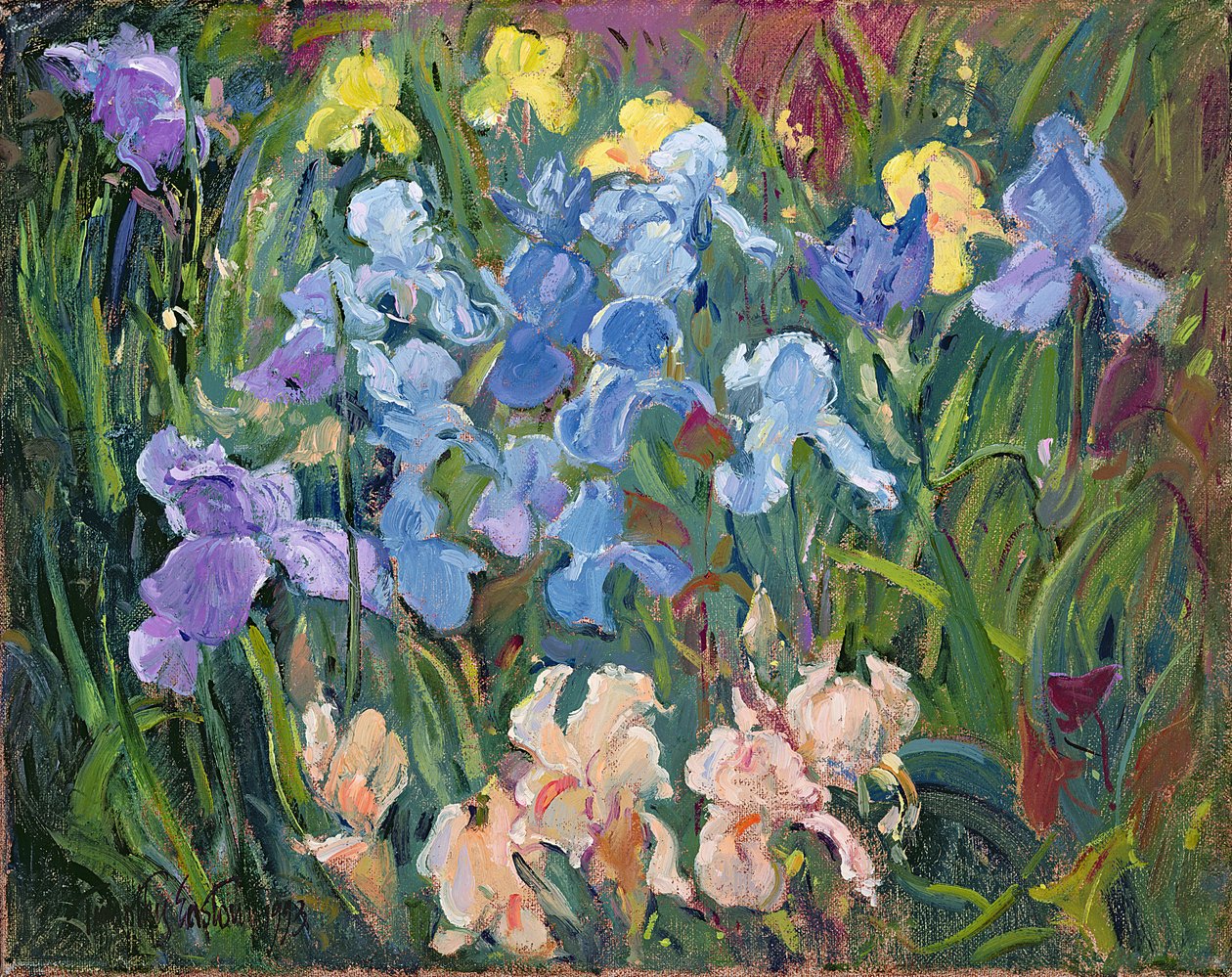 Iris: Rosa, blå og gull, 1993 av Timothy Easton