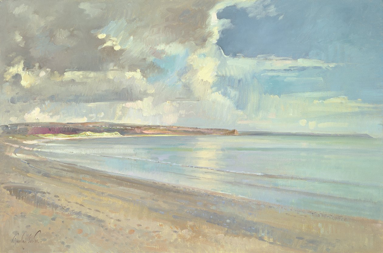 Reflected Clouds, Oxwich Beach, 2001 av Timothy Easton