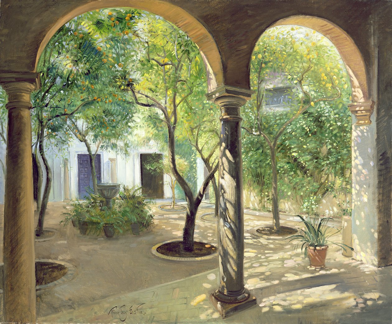 Shaded Courtyard, Vianna Palace, Cordoba av Timothy Easton