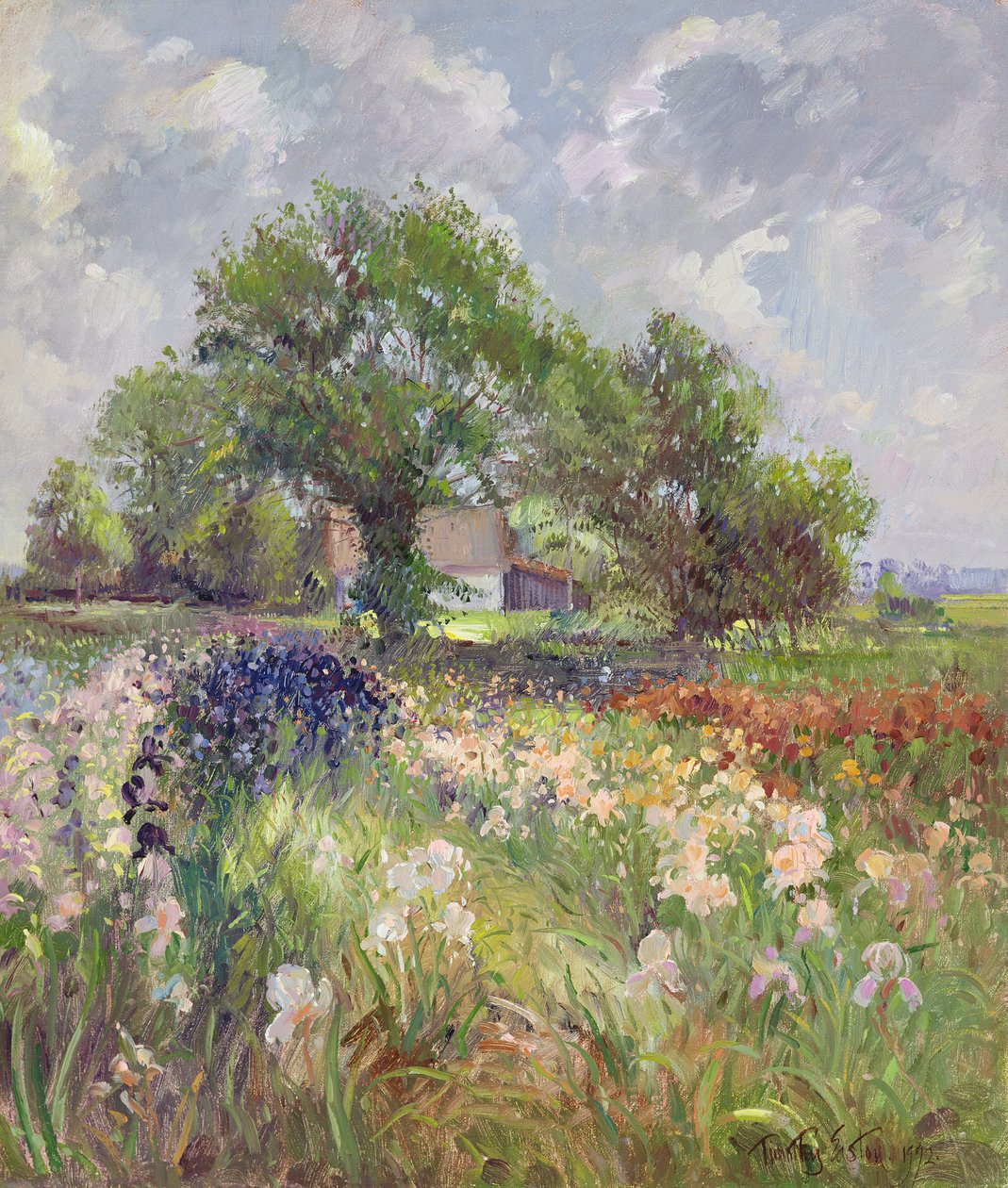 White Barn og Iris Field, 1992 av Timothy Easton