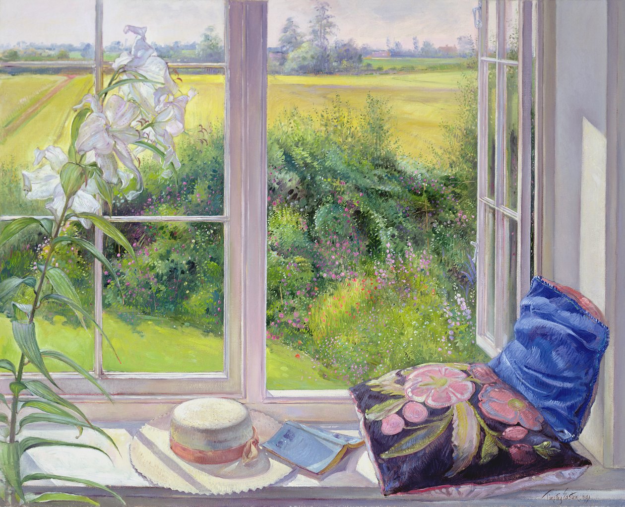 Window Seat and Lily, 1991 av Timothy Easton
