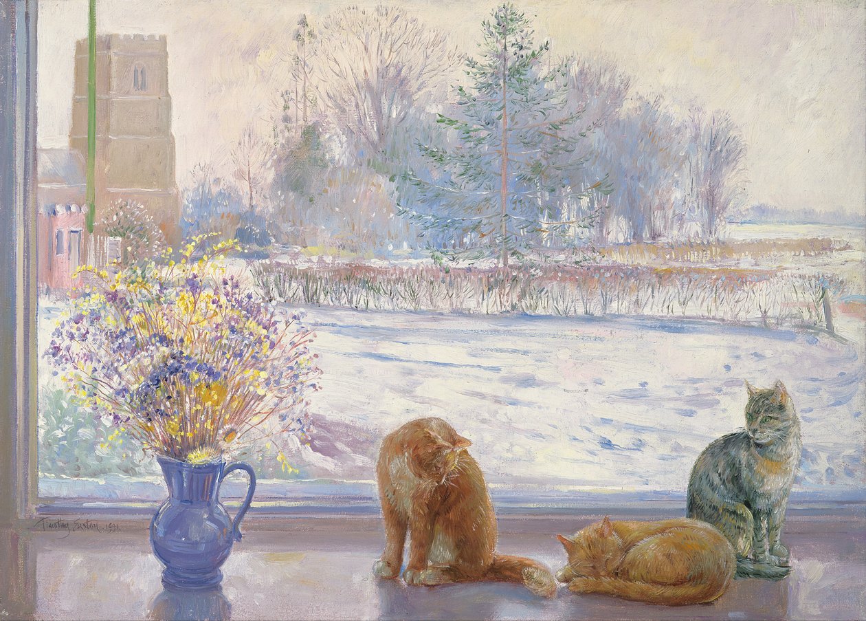 Vinterprospekt med katter av Timothy Easton