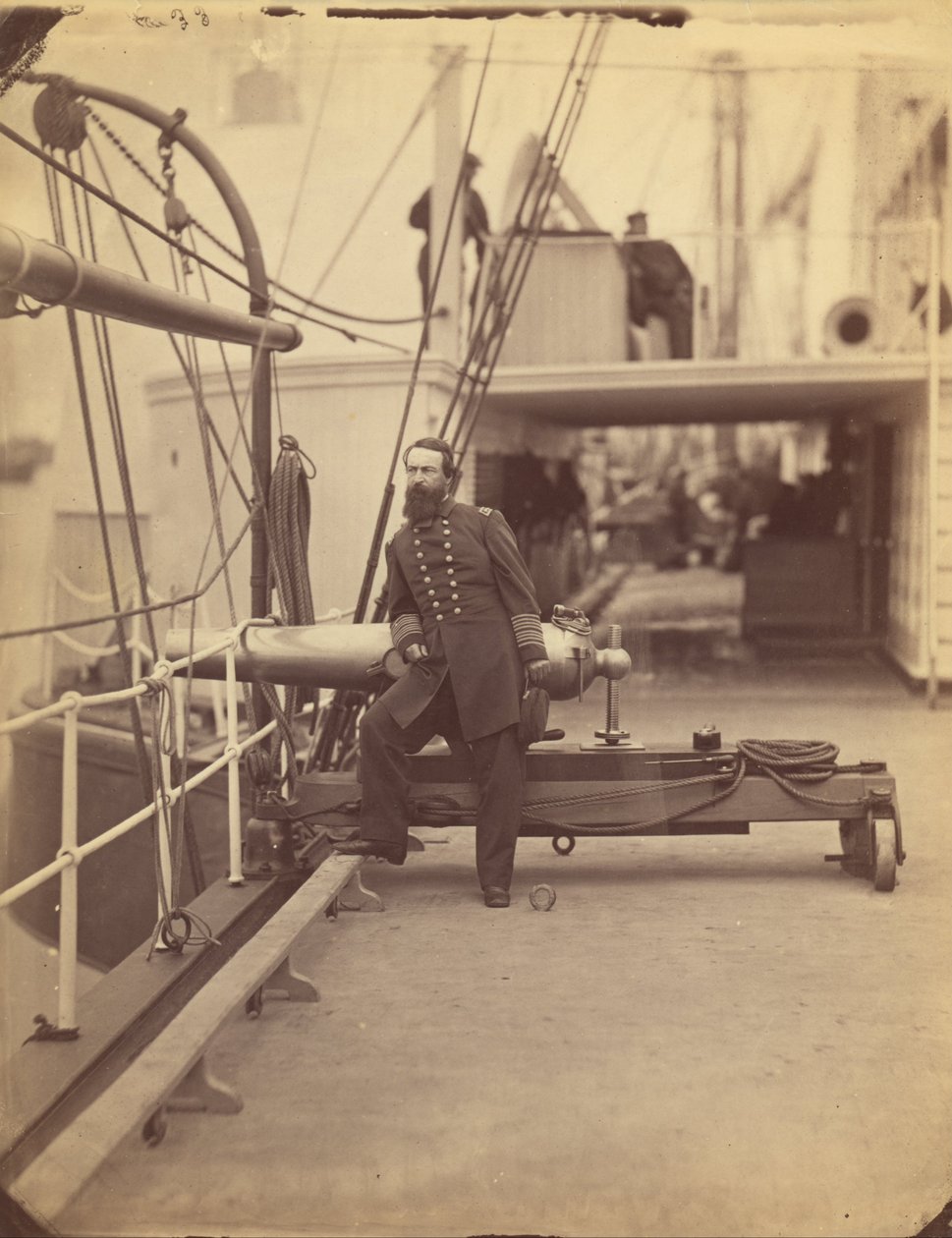 (Admiral David Dixon Porter på dekket av flaggskipet Malver etter seieren i Ft. Fisher ... av Timothy H. OSullivan