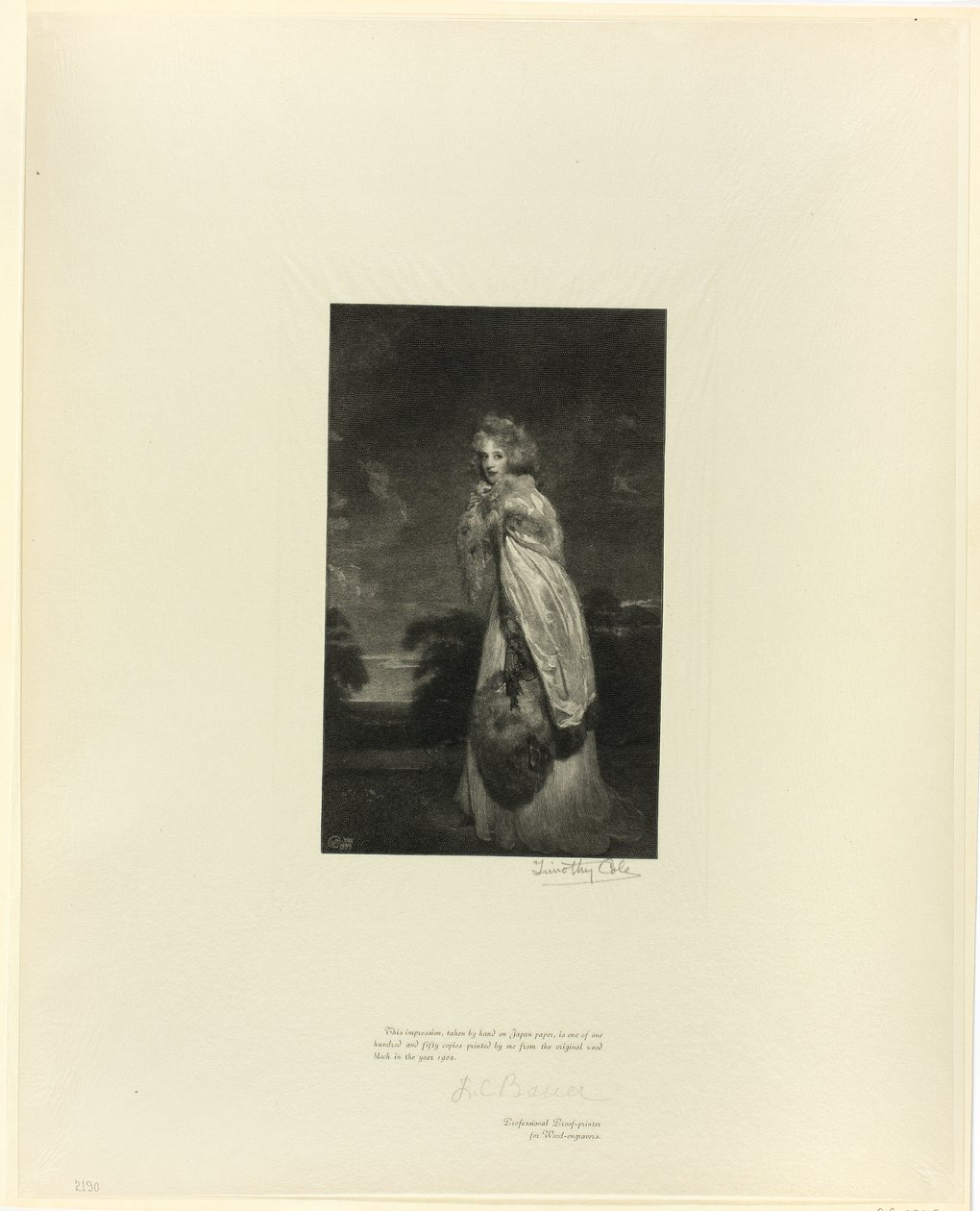 Lady Derby (Miss Farren), fra Old English Masters av Timothy Cole