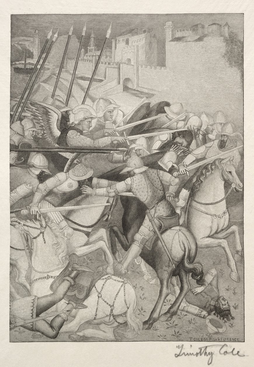 Gamle italienske mestere: Slaget ved St. Efesos mot hedningene på Sardinia, 1888-1892. av Timothy Cole