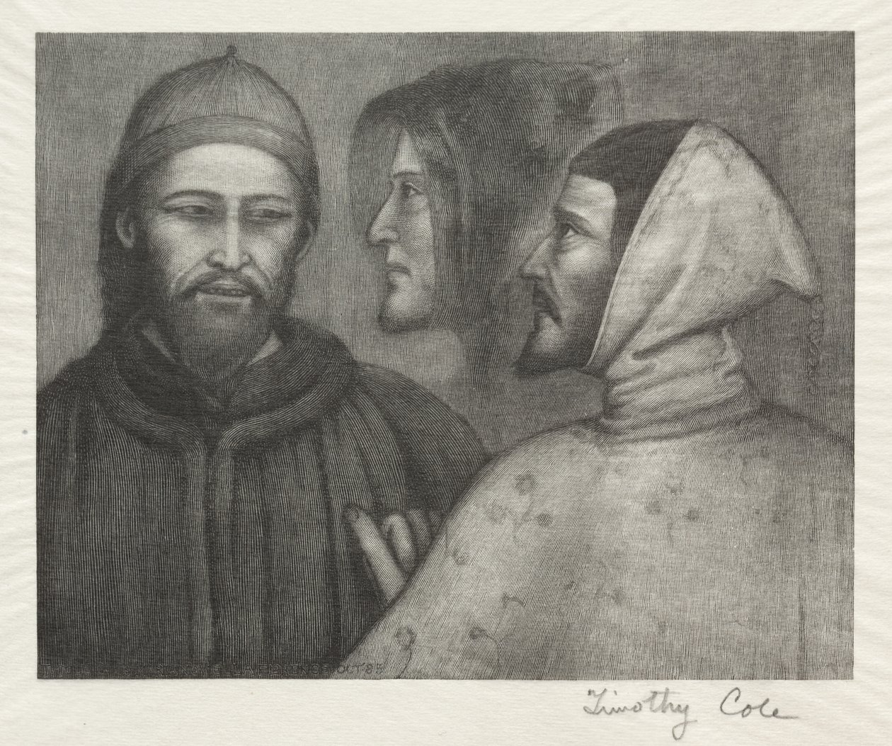 Gamle italienske mestere: tre hoder, 1885. av Timothy Cole