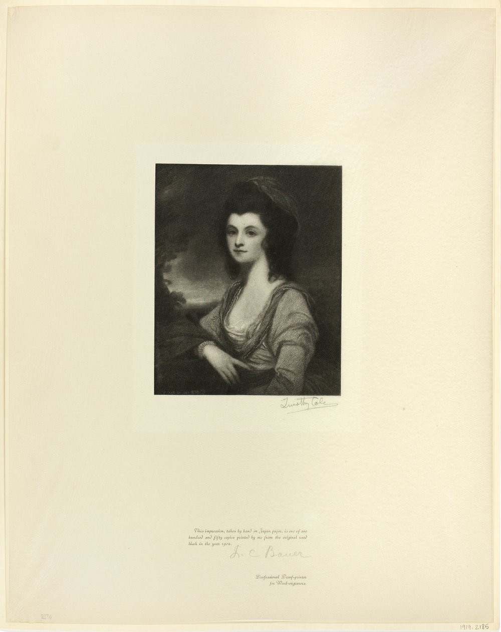 Portrett av Mrs. Davies, fra Old English Masters av Timothy Cole