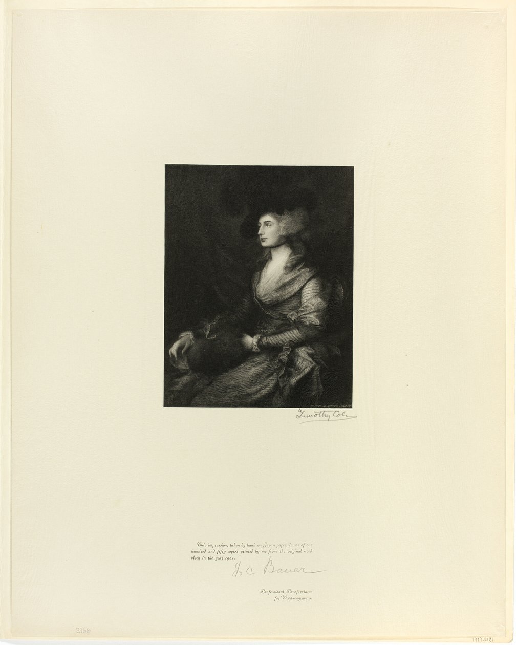 Portrett av fru Siddons, fra Old English Masters av Timothy Cole