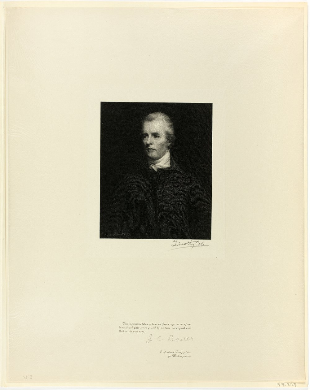 Høyre ærede William Pitt, fra Old English Masters av Timothy Cole