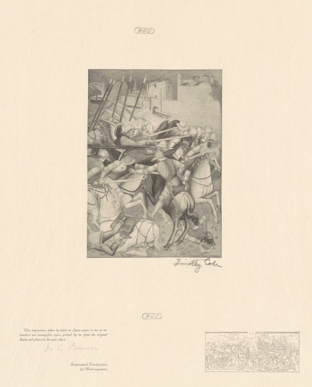Slaget ved Saint Efesius av Timothy Cole after Spinello Aretino