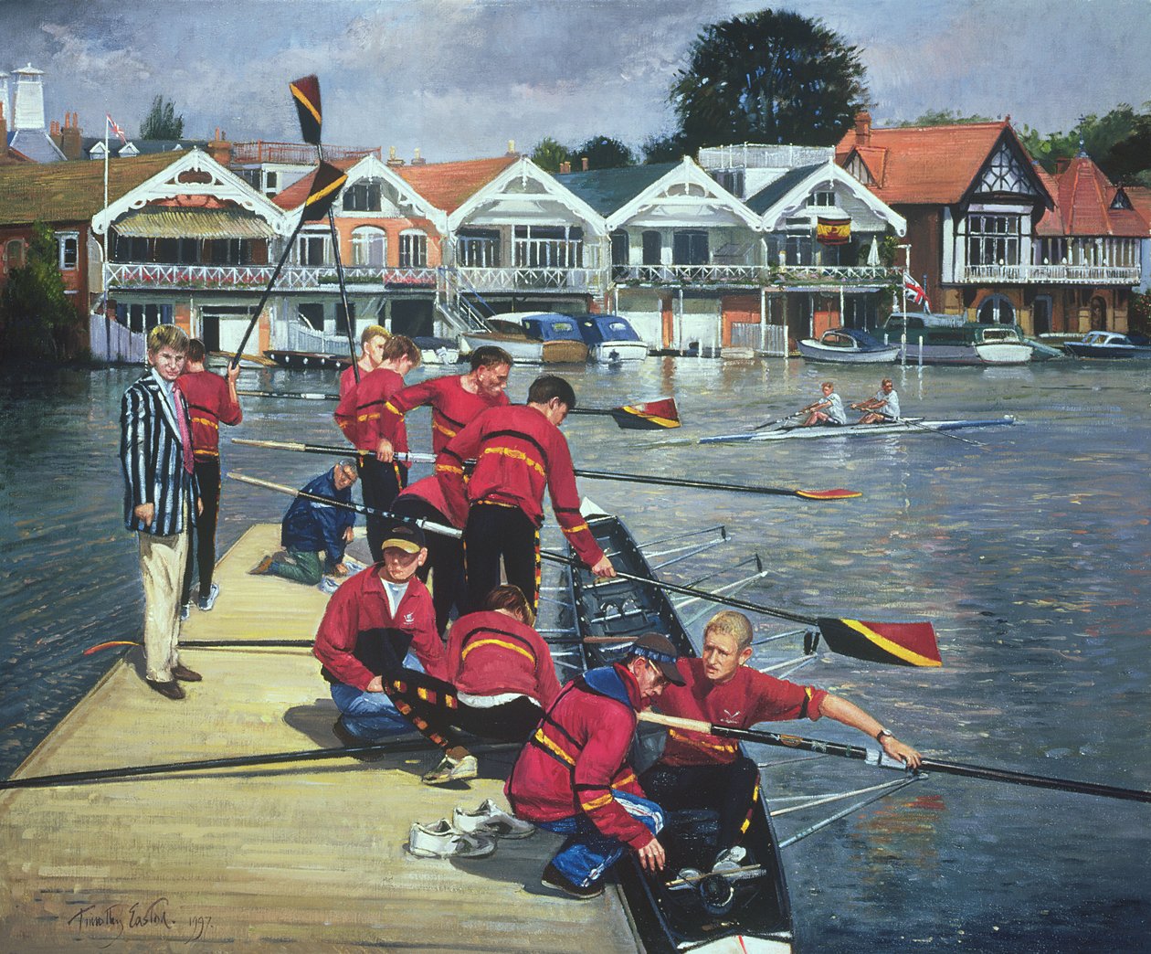 Towards the Boathouses, Henley, 1997 av Timothy Easton