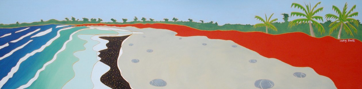 Dulan-stranden ser sørover, 2010, olje på lerret av Timothy Nathan Joel