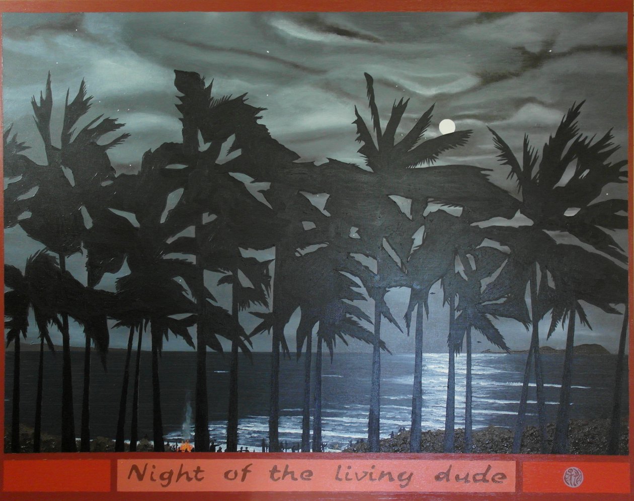 Night of the living dude, 2012, olje på lerret av Timothy Nathan Joel