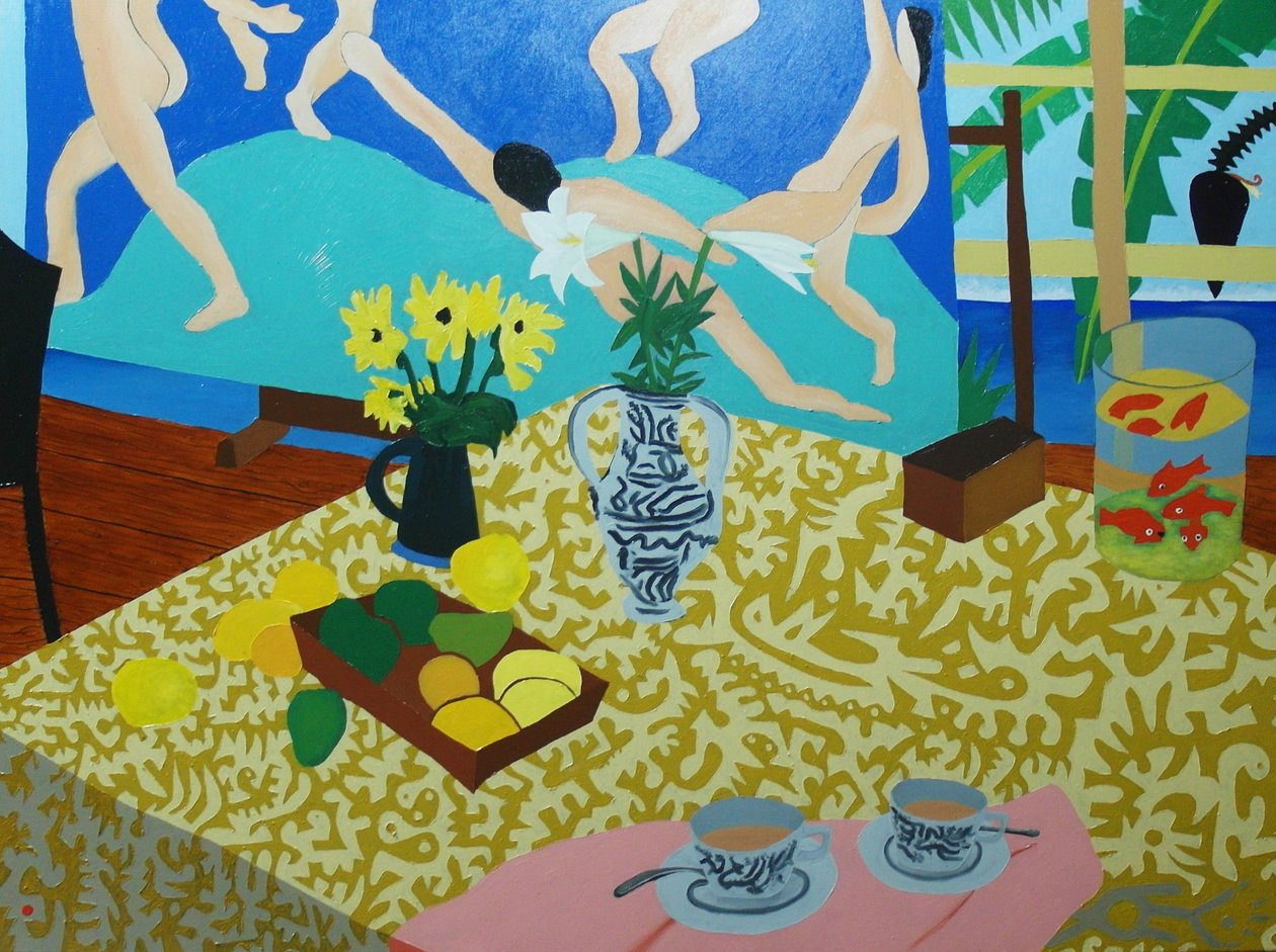 Te med Matisse, 2014, olje på lerret av Timothy Nathan Joel