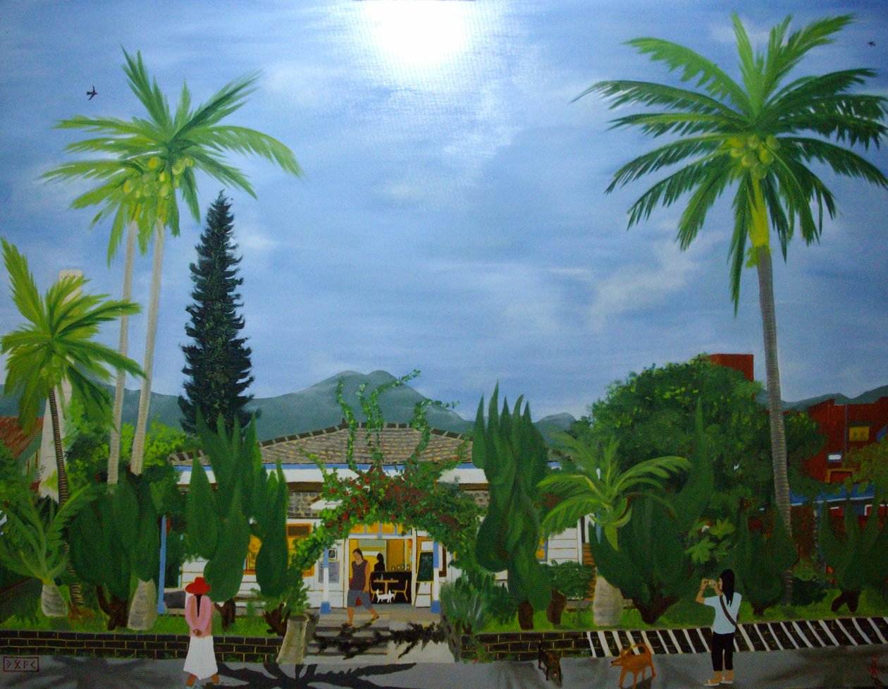 Dulan Cafe, Taitung sukkerfabrikk, 2010, olje på lerret av Timothy Nathan Joel